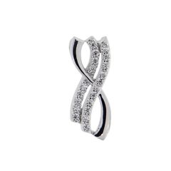 Pendentif en Argent 925 rhodié et oxyde de zirconium