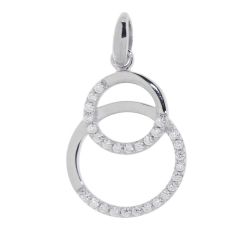 Pendentif en Argent 925 rhodié et oxyde de zirconium