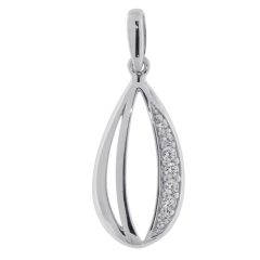 Pendentif en Argent 925 rhodié et oxyde de zirconium
