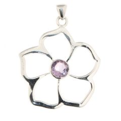 Pendentif Fleur Argent 925 Améthyste