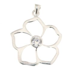 Pendentif Fleur Argent 925 Oxyde de Zirconium