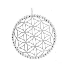 Pendentif Fleur de vie en Argent 925 rhodié Diam. 40mm