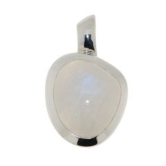 Pendentif Labradorite blanche forme fantaisie en Argent
