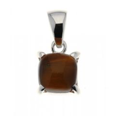 Pendentif Oeil de Tigre Coussin 10mm Argent 925