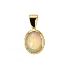 Pendentif Opale Ovale 9x7mm Or jaune