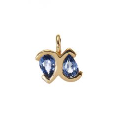 Pendentif Or 2 Saphirs poire