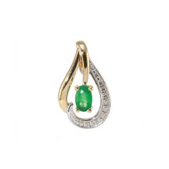 Pendentif Or 375 Emeraude et Diamant