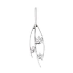 Pendentif Or Blanc 3 Diamants