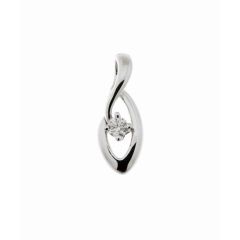 Pendentif Or Blanc 750 Diamant 0.064 carat
