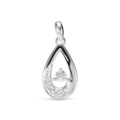 Pendentif Or Blanc 750 Diamant 0.10 carat