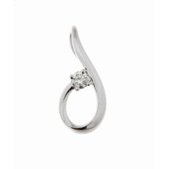 Pendentif Or Blanc 750 Diamant 0.106 carat