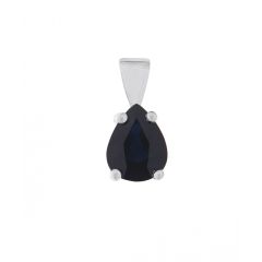 Pendentif Or Blanc 750 Saphir Poire 9x7mm