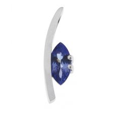 Pendentif Or Blanc 750 Tanzanite Marquise 11x6mm