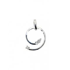 Pendentif Or Blanc Diamant 0.06 carat