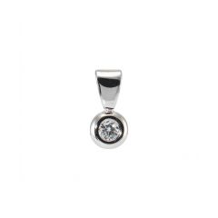 Pendentif Or Blanc Diamant 0.08 carat H Si