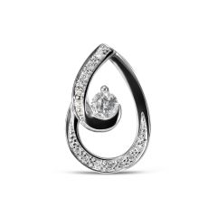 Pendentif Or Blanc Diamant 0.207 carat