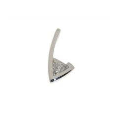 Pendentif Or Blanc Diamant Trilliant 0.24 carat