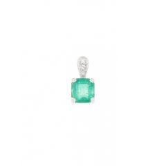 Pendentif Or Blanc Emeraude 0.77 carat