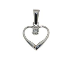 Pendentif Or Blanc Oxyde de Zirconium