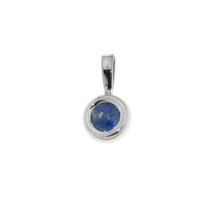 Pendentif Or Blanc Saphir Rond 4.3mm