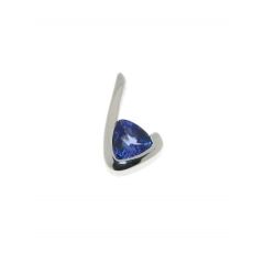 Pendentif Or Blanc Tanzanite Trillion 6mm