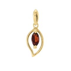Pendentif Or jaune 375 Grenat navette 6x3mm