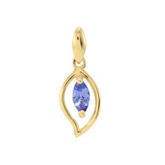 Pendentif Or jaune 375 Tanzanite navette 6x3mm