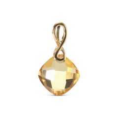 Pendentif Or Jaune 750 Citrine Coussin 8mm