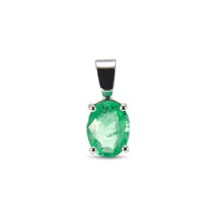 Pendentif Or Jaune 750 Emeraude Ovale 8x6mm