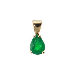 Pendentif Or Jaune 750 Emeraude Poire 7x5mm