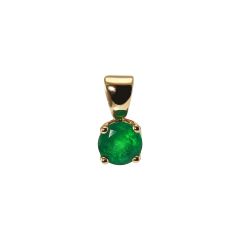 Pendentif Or Jaune 750 Emeraude Ronde 5.9mm