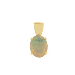 Pendentif Or Jaune 750 Opale Ovale 10x8mm