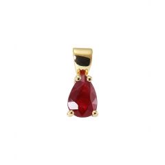 Pendentif Or Jaune 750 Rubis Poire