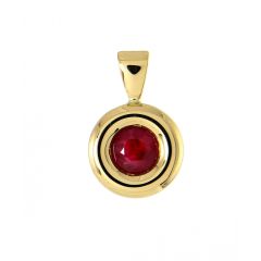 Pendentif Or Jaune 750 Rubis Rond 5.5mm