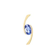 Pendentif Or Jaune 750 Saphir ovale 6x4mm