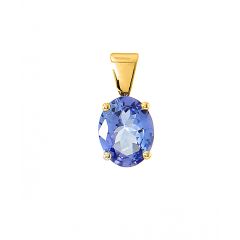 Pendentif Or Jaune 750 Tanzanite Ovale 9x7mm