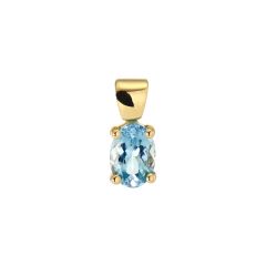 Pendentif Or Jaune Aigue Marine Ovale 7x5mm