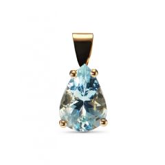 Pendentif Or Jaune Aigue Marine Poire 10x8mm