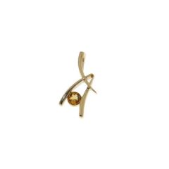 Pendentif Or Jaune Citrine Ronde 3mm