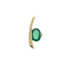 Pendentif Or Jaune Emeraude Ovale 7x5mm