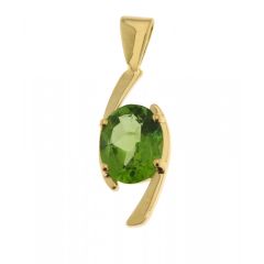 Pendentif Or Jaune Péridot Ovale 9x7mm