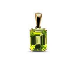 Pendentif Or Jaune Péridot Rectangulaire 9x6mm