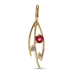 Pendentif Or Jaune Rubis et Diamant