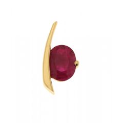 Pendentif Or Jaune Rubis Ovale 9x7mm