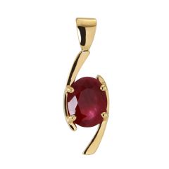 Pendentif Or Jaune Rubis Ovale 9x7mm