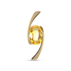 Pendentif Or Jaune Saphir Chauffé 8x6mm