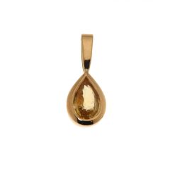 Pendentif Or Jaune Saphir Jaune Poire 8x6mm