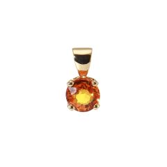 Pendentif Or Jaune Saphir Orange Traité