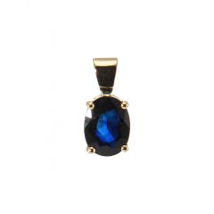 Pendentif Or Jaune Saphir Ovale 8x6mm