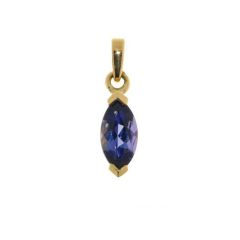 Pendentif Or Jaune Tanzanite Navette